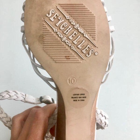 Size 10 white braided wedges - Picture 3 of 7